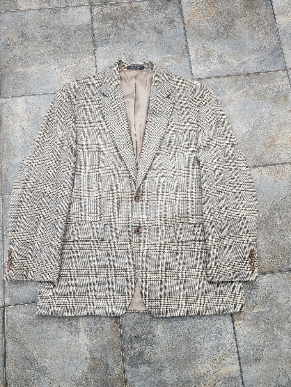 Vintage 90s Lauren Ralph Lauren Men's 42R Houndstooth Lambswool Sport Blazer